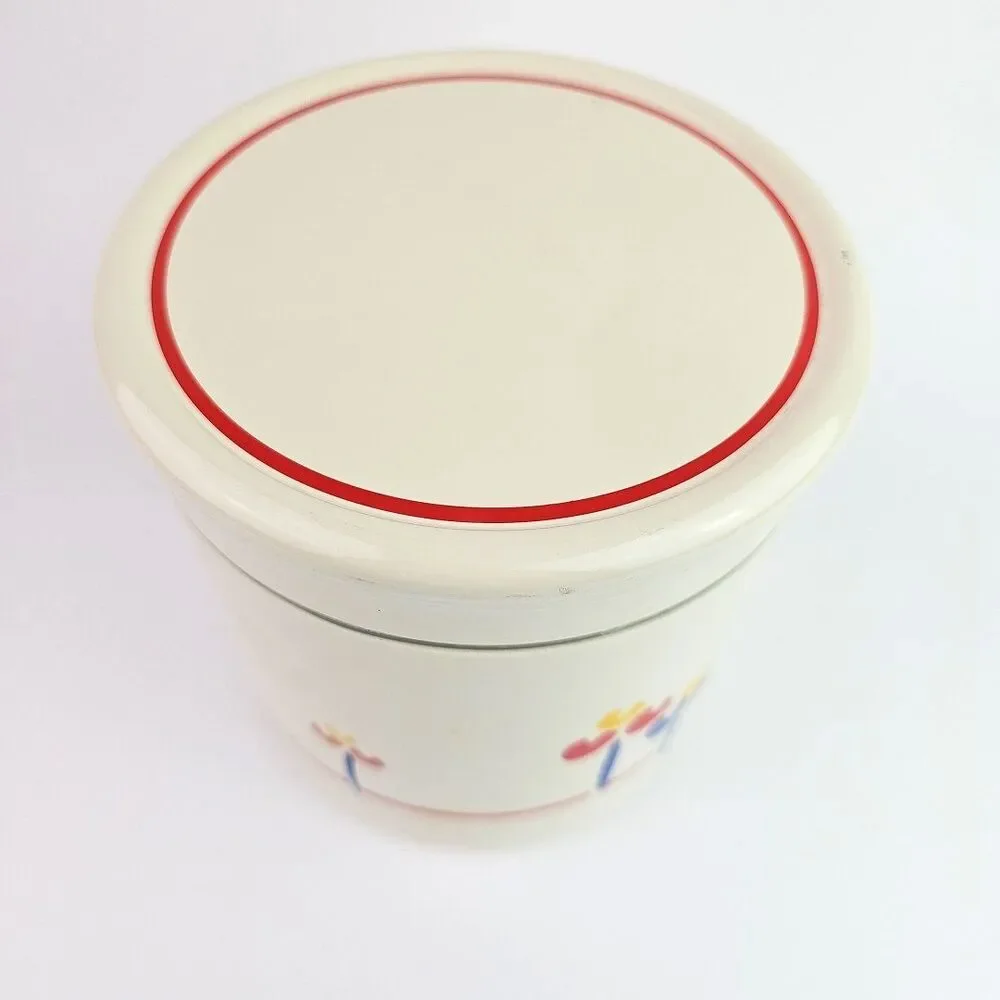 Vintage 70 s Riva Designs Tulips Canister Made in Japan Melamine Plastic 6.50 in